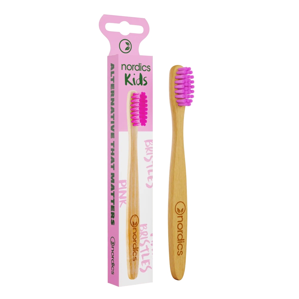 NORDICS - Escova de dentes bambu p/ crianças, rosa