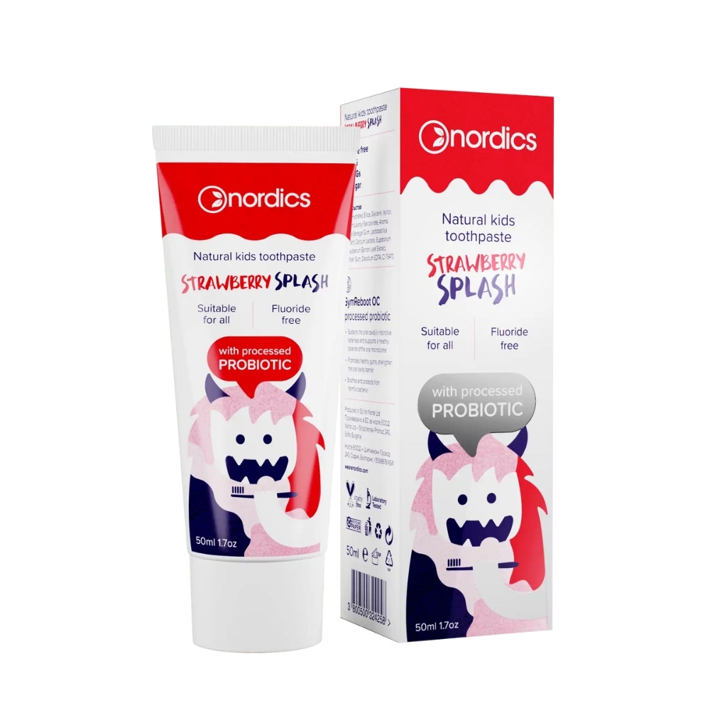 NORDICS - BIO - Pasta de dentes p/crianças morango c/probióticos, 50ml