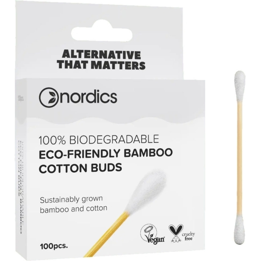 NORDICS - Cotonetes bambu com algodão branco, 100un