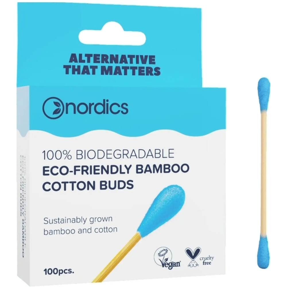 NORDICS - Cotonetes bambu com algodão azul 100un