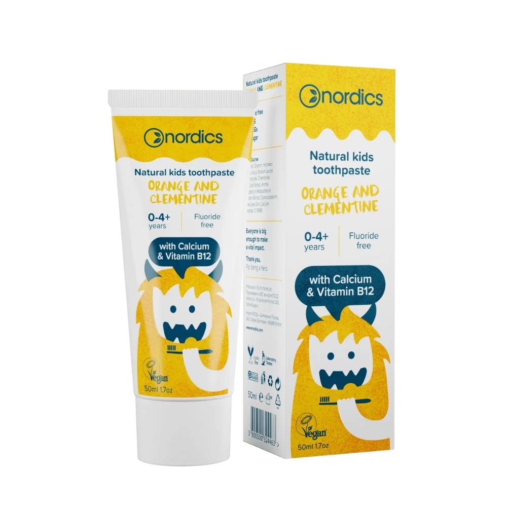 NORDICS - BIO - Pasta de dentes p/ crianças laranja e clementina, 50ml 0-4 anos