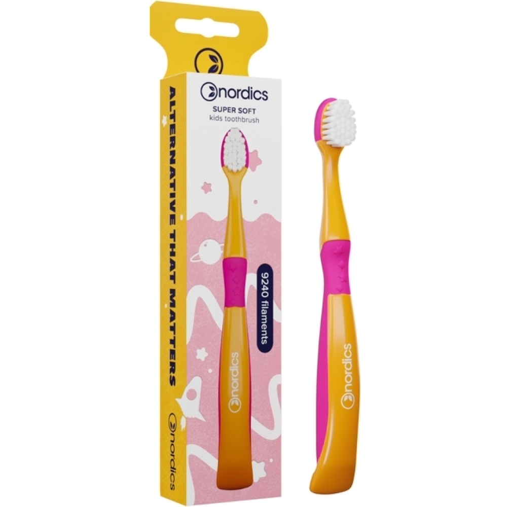 NORDICS - Escova de dentes p/ criança Laranja e Rosa, Planetas, 9240 filamentos