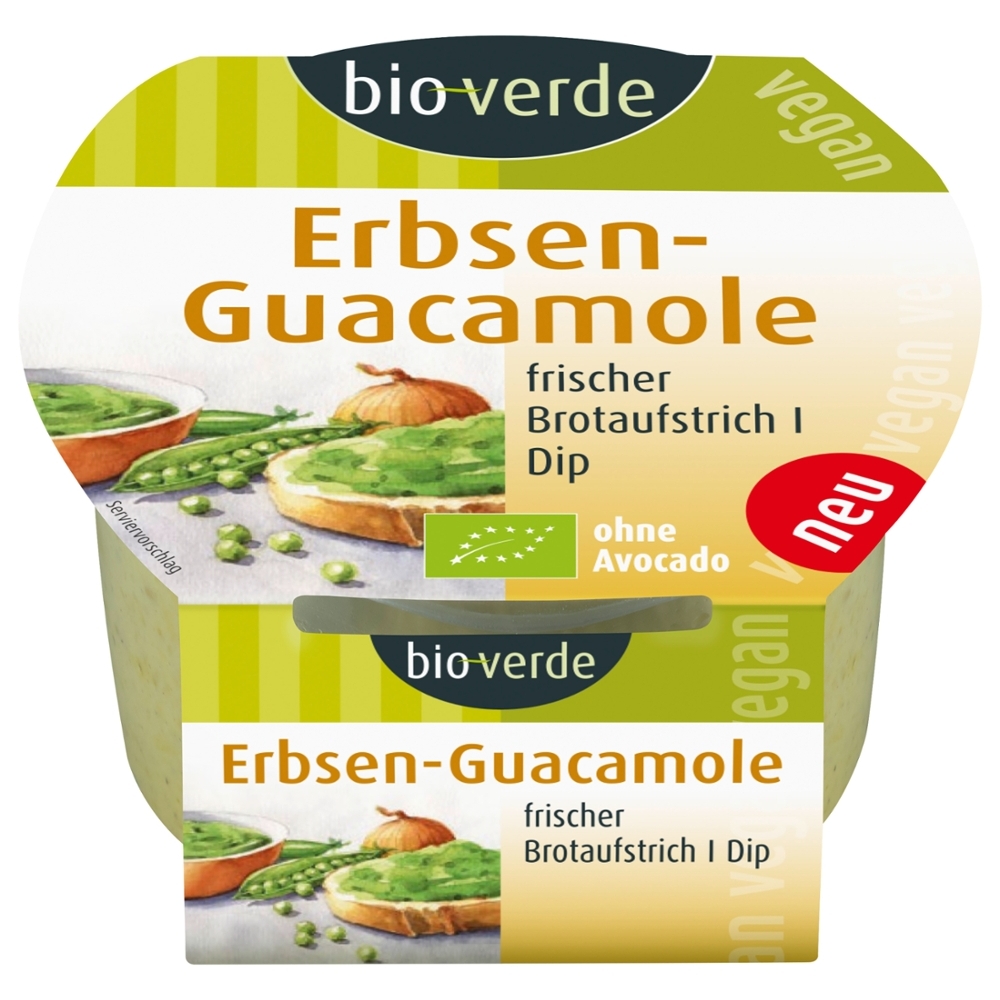 BIO - Creme para barrar Guacamole de ervilha verde, VEGAN, 150g