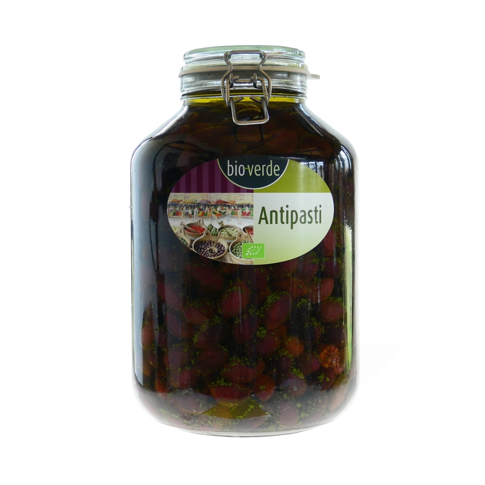 BIO - Azeitonas Kalamata pretas c/ caroço, Óleo, 4,75Kg