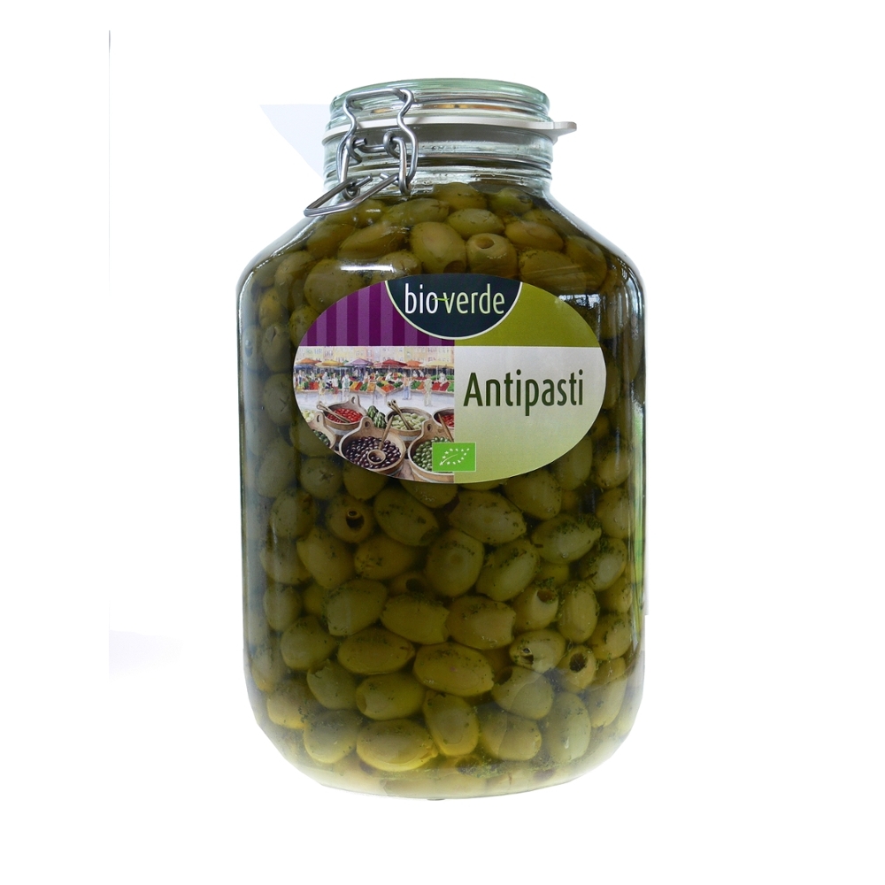 BIO - Azeitonas Verdes s/ caroço c/ ervas, 4,55Kg