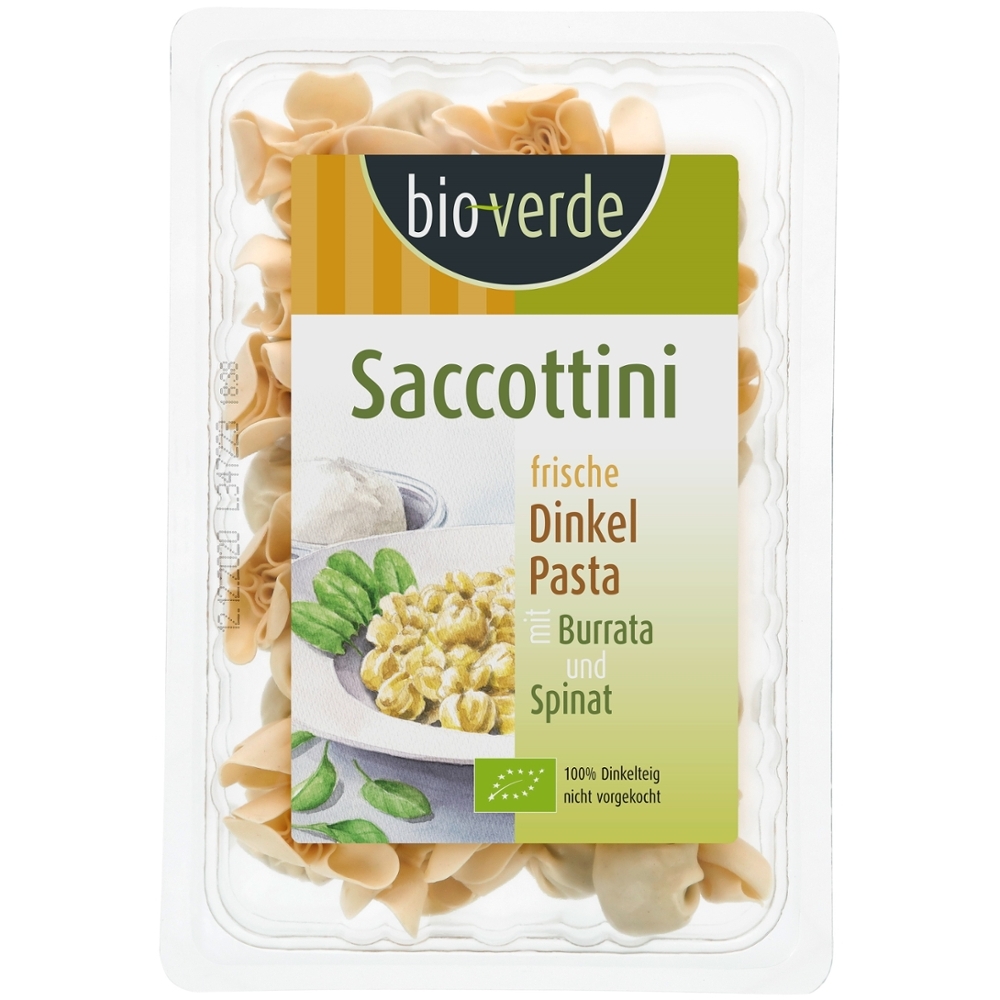 BIO - Saccottini de ESPELTA c/ Burrata e espinafres, 250g