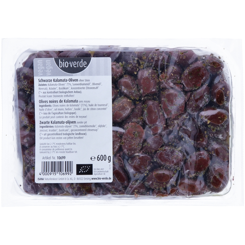 BIO - Azeitonas pretas s/ caroço, 600g