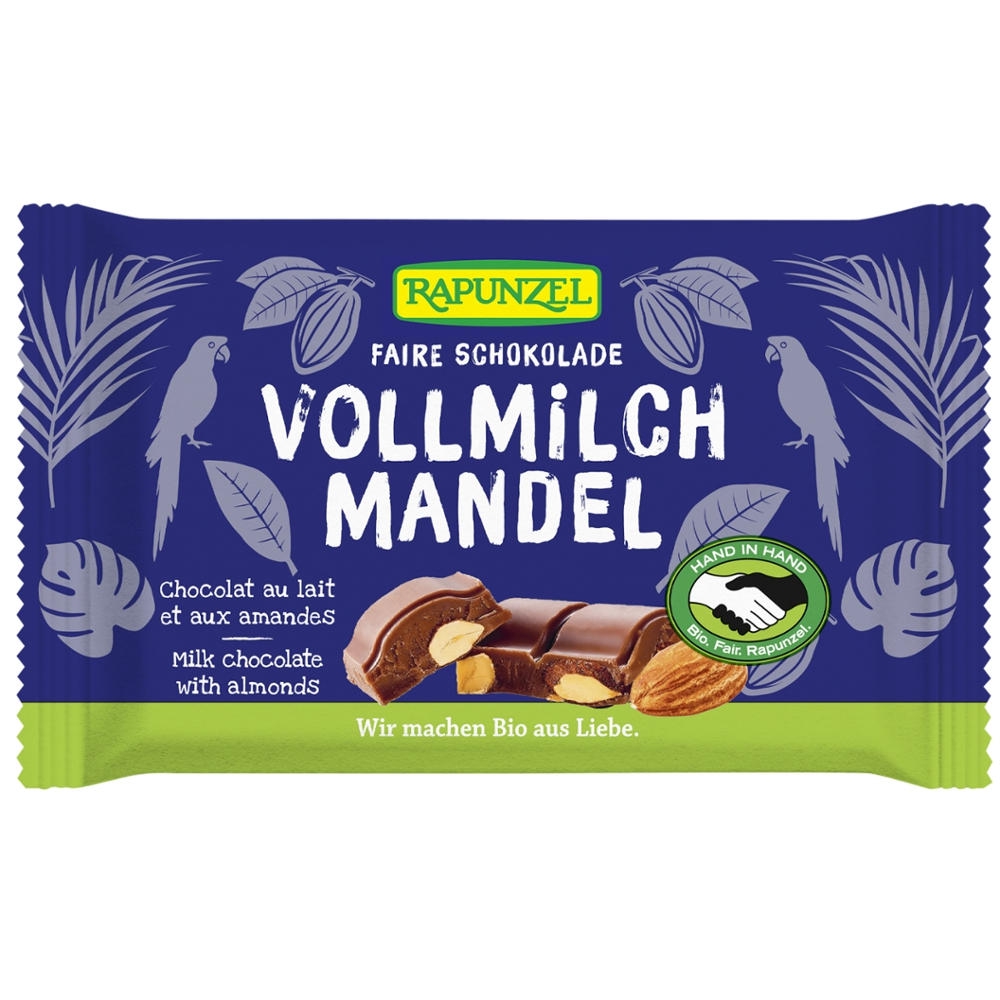 BIO - Chocolate de leite c/ amêndoas inteiras, 100g