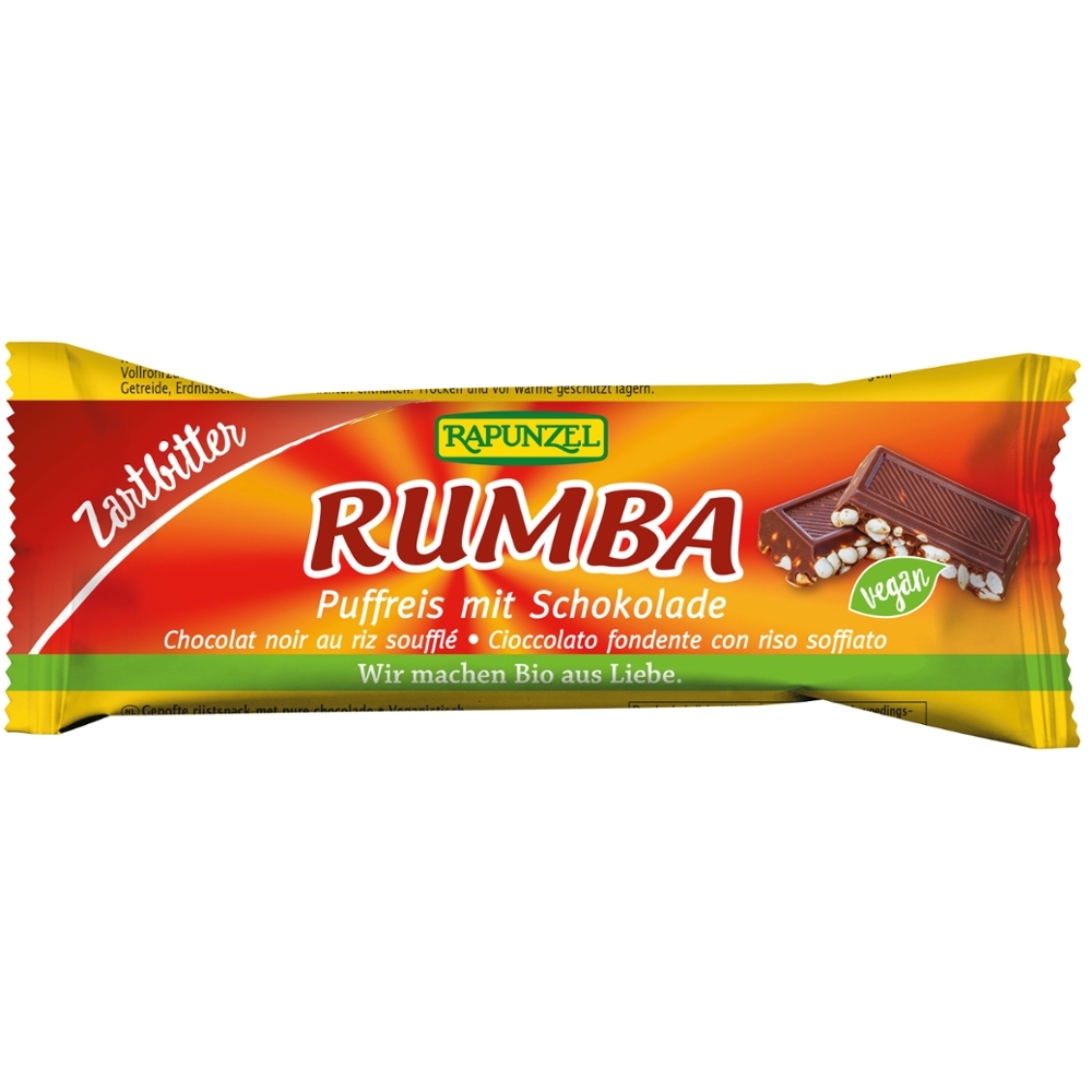 BIO - Rumba - Barrita de arroz estaladiço, com chocolate semi amargo, 50g