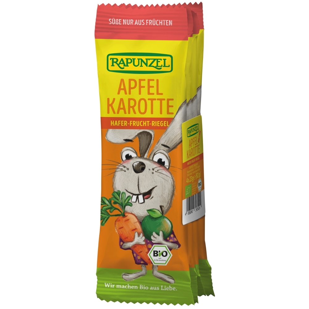 BIO - Barrita Kids, AVEIA, Maça e Cenoura, VEGAN, 4x23g