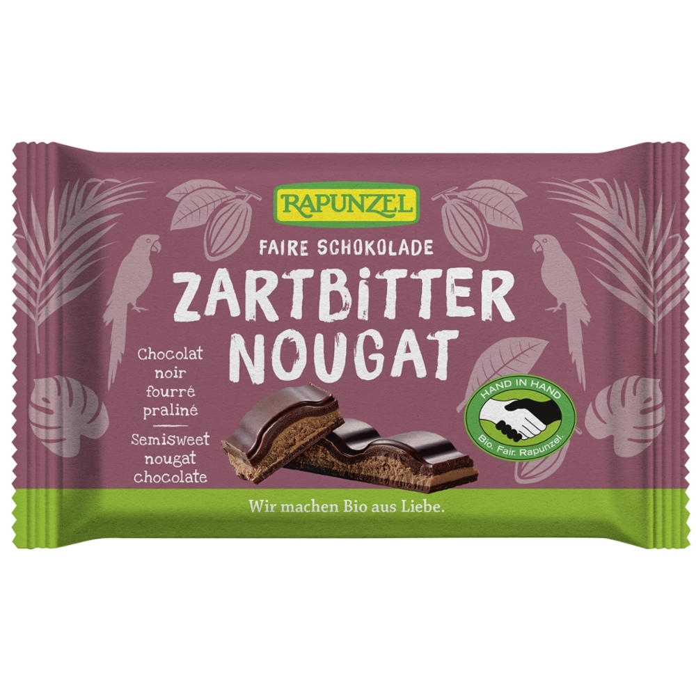 BIO - Chocolate amargo c/ recheio de nougat, 100g