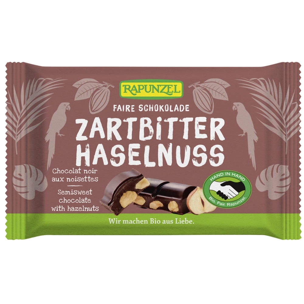 BIO - Chocolate amargo c/ avelãs inteiras, 100g