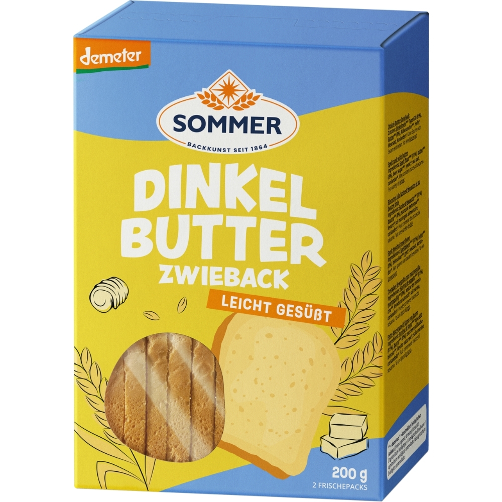 BIO - Tostas de ESPELTA e manteiga, DEMETER, 2x100g