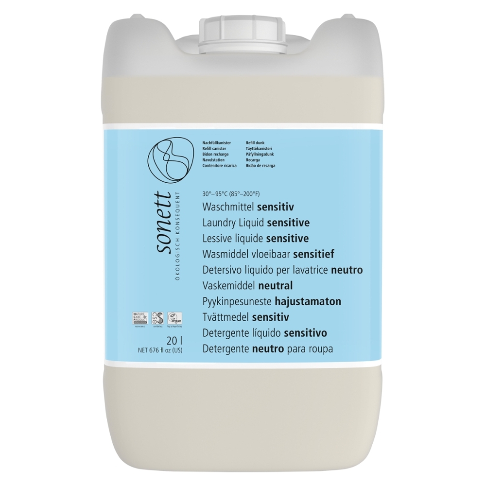 Detergente líquido p/ roupa, 30-95ºC, Sensitiv,  20L