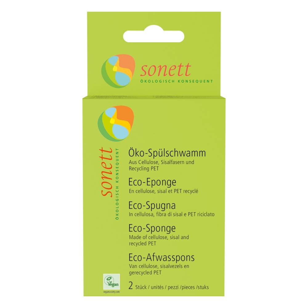 Esponja da loiça, VEGAN, pack de 2 unidades (Verdes)