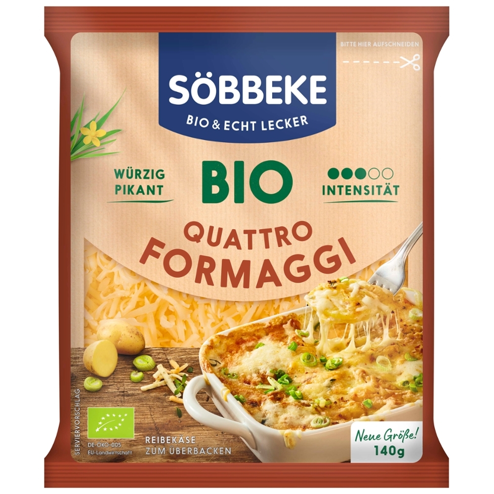 BIO - 4 queijos ralados para gratinar, 140g