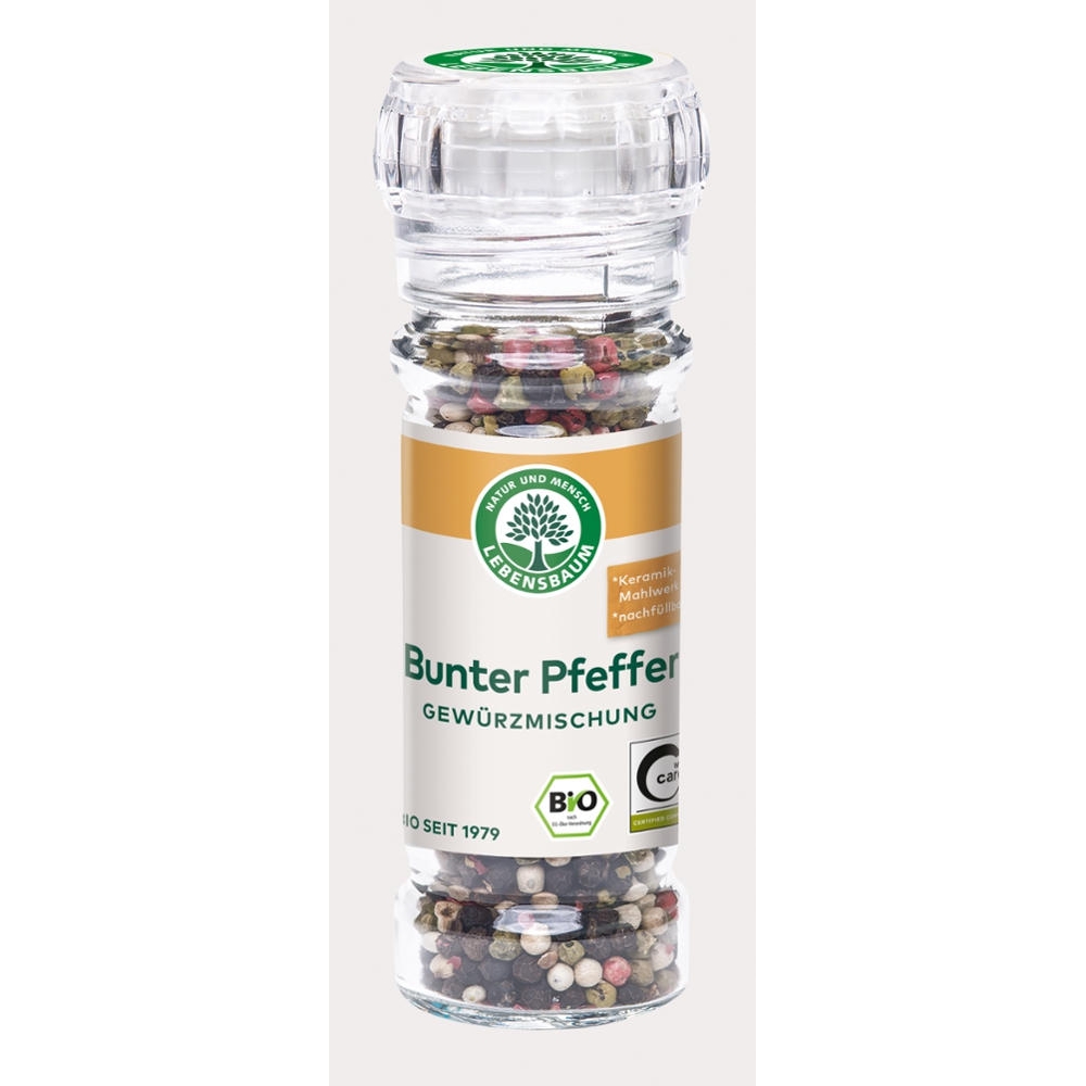 BIO - Grãos de pimenta coloridos, com moinho, 45g