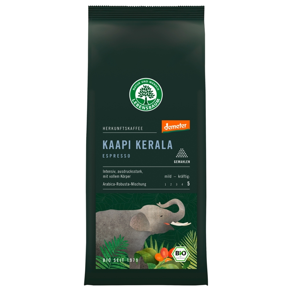 BIO - Expresso Kaapi Kerala moído, Demeter, 250g