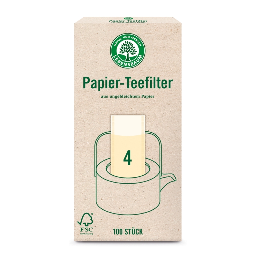 Filtro p/ chá em papel tamanho 4, 100un