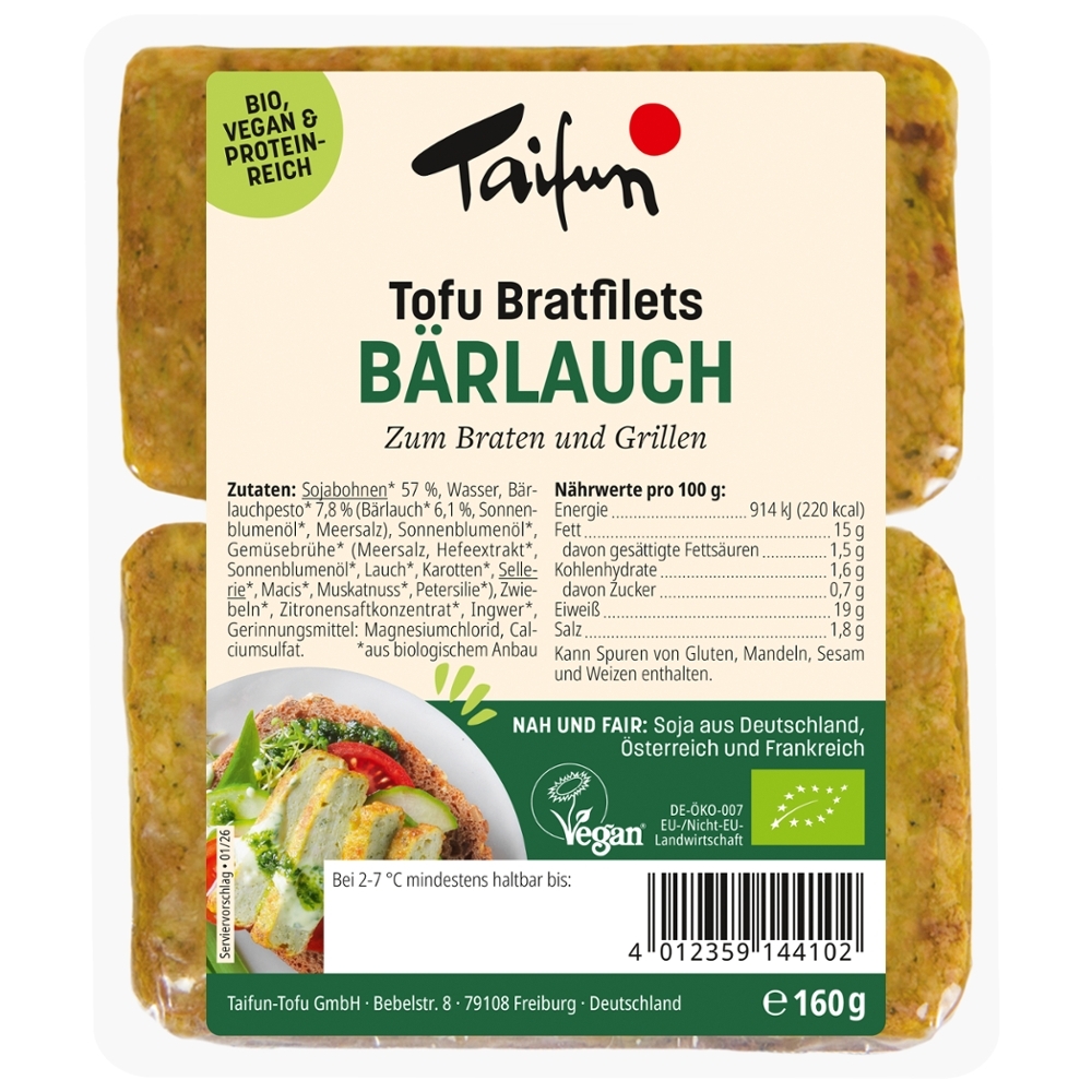 BIO - Filetes de tofu c/ alho-de-urso (selvagem), 160g