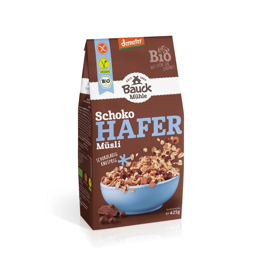 BIO - Muesli de AVEIA e Chocolate, s/ GLUTÉN,Demeter, 425g