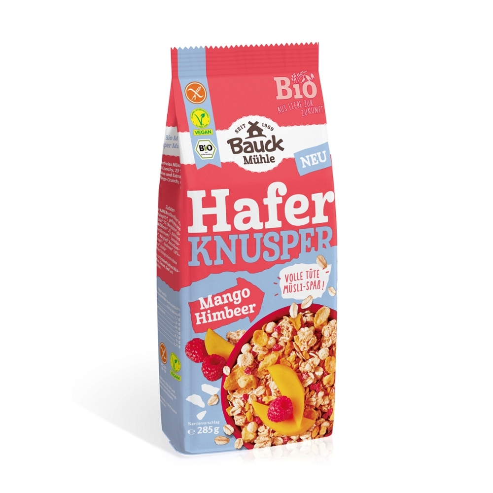 BIO - Crocante de AVEIA com Manga e Framboesa, VEGAN, SEM GLÚTEN, 285g