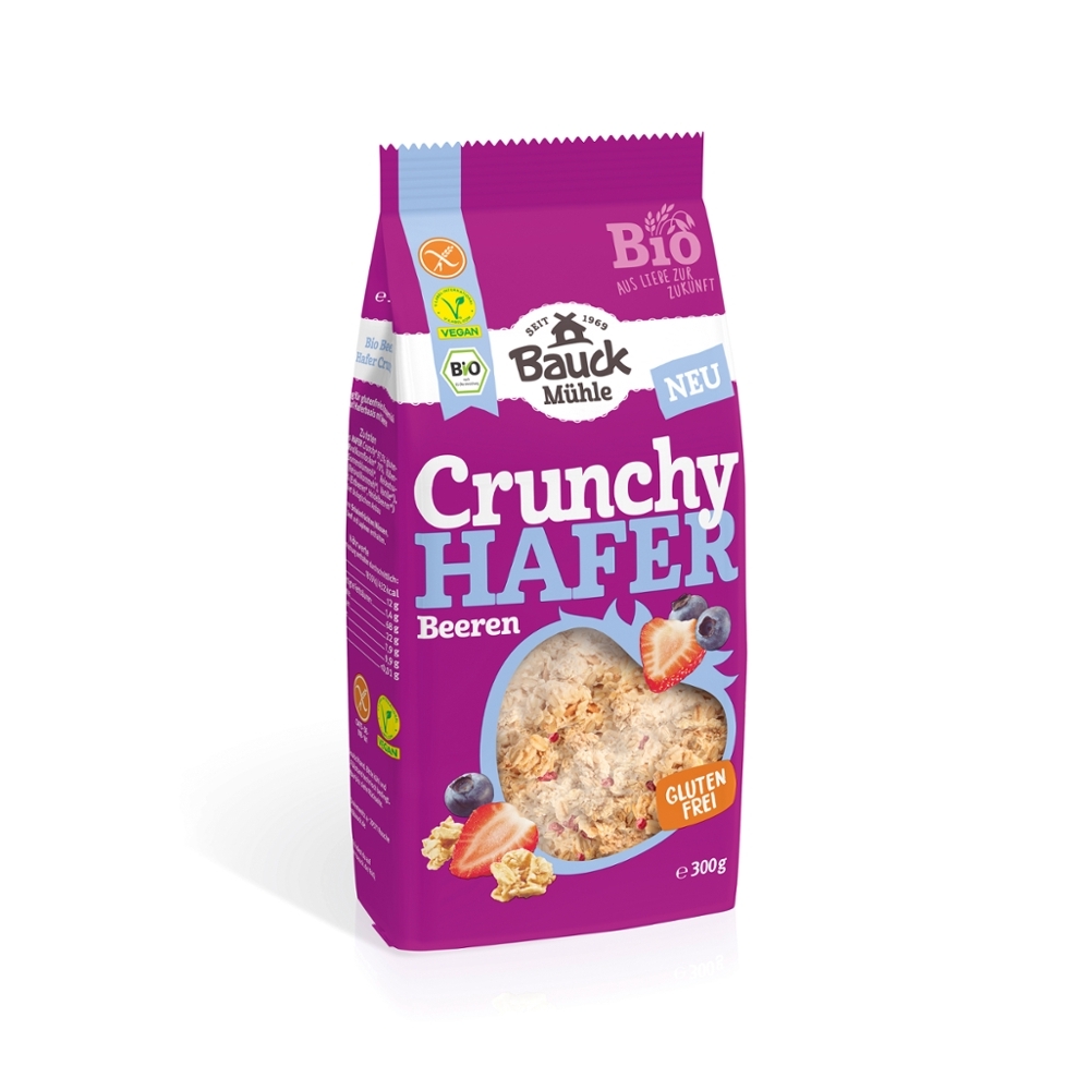 BIO - Crunchy de AVEIA c/ Bagas, SEM GLÚTEN, 300g