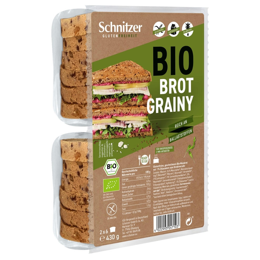 BIO - Pão de Milho fatiado com sementes, SEM GLÚTEN, 430g