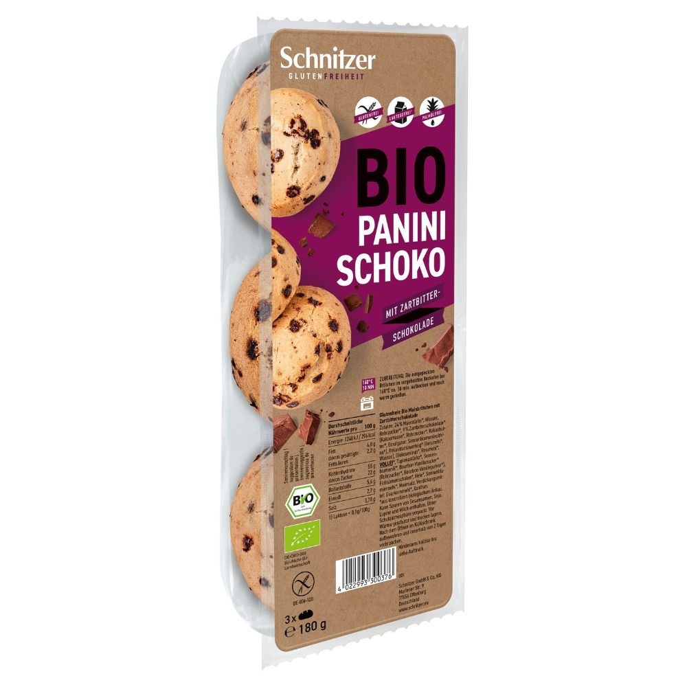 BIO - Pãezinhos de milho com pepitas de chocolate amargo, SEM GLÚTEN, 180g