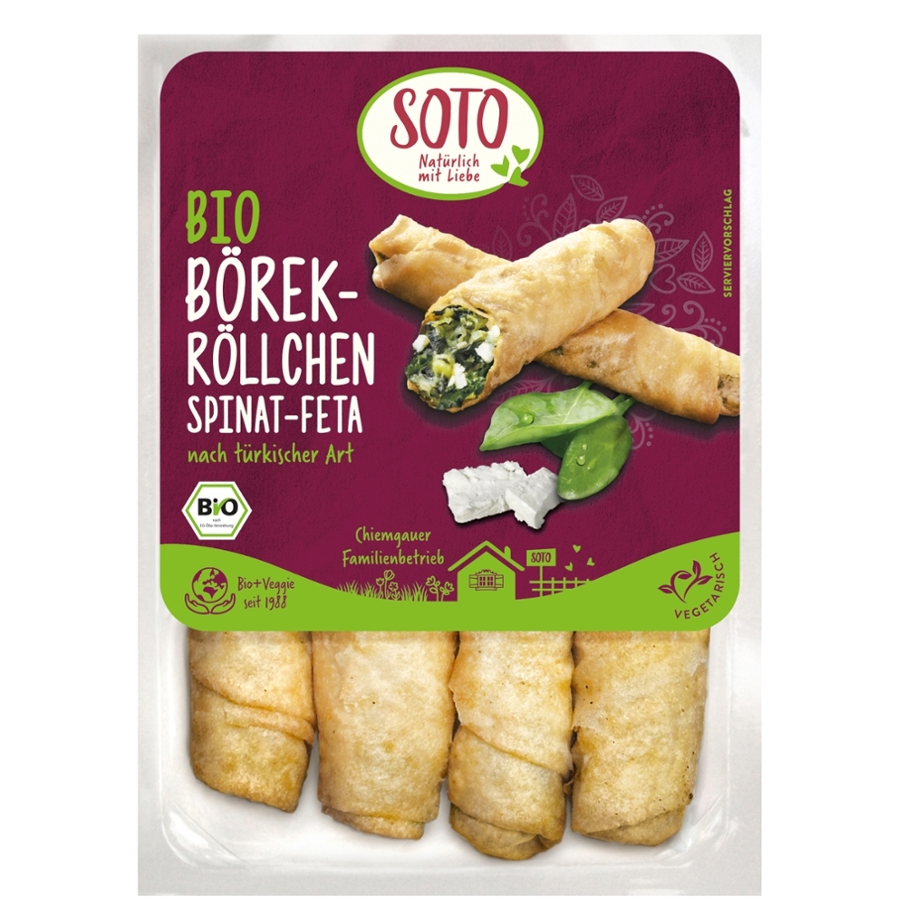 BIO - Rolinhos Borek Espinafre e Queijo Feta, VEGETARIANO, 4x47,5g