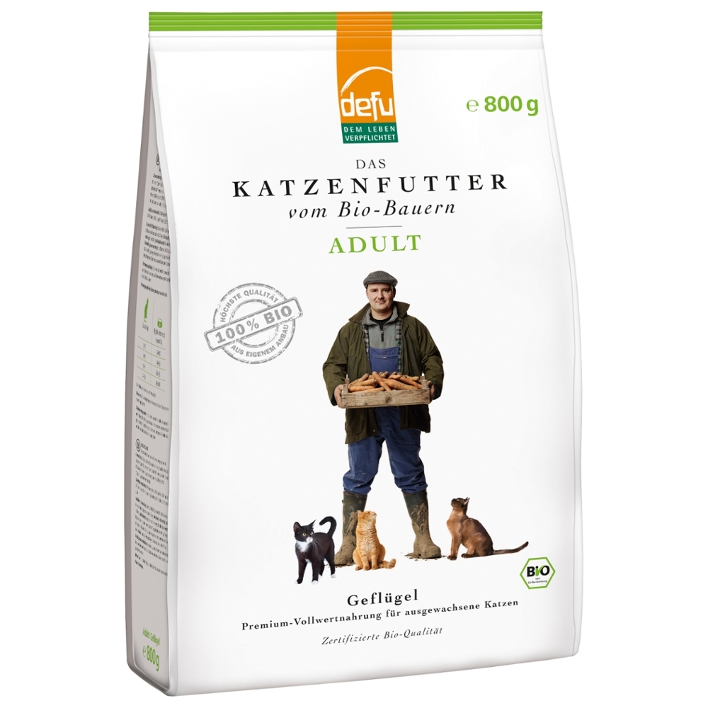 DEFU BIO - Refeição granulado p/ Gato Adulto, Aves, 800g