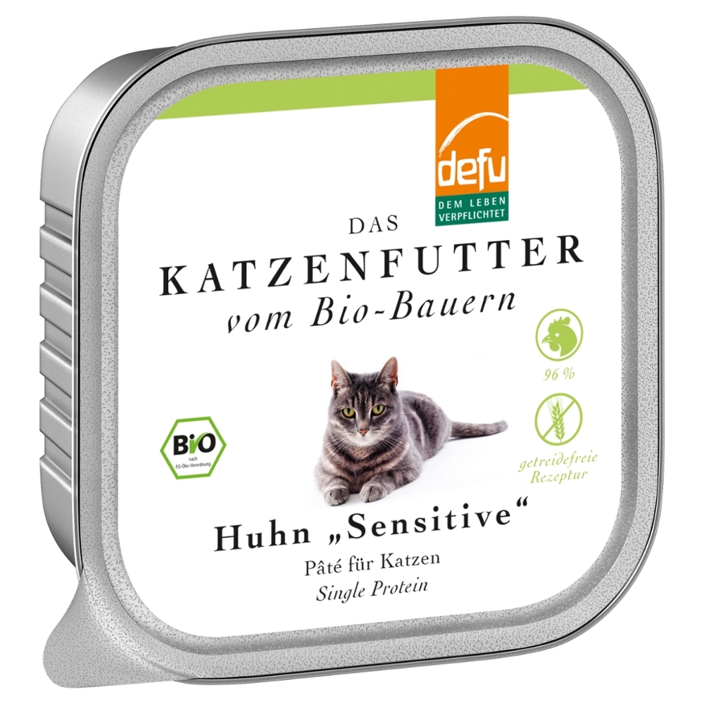 DEFU BIO - Gato, Refeição húmida, Paté de Frango "sensitive", 100g