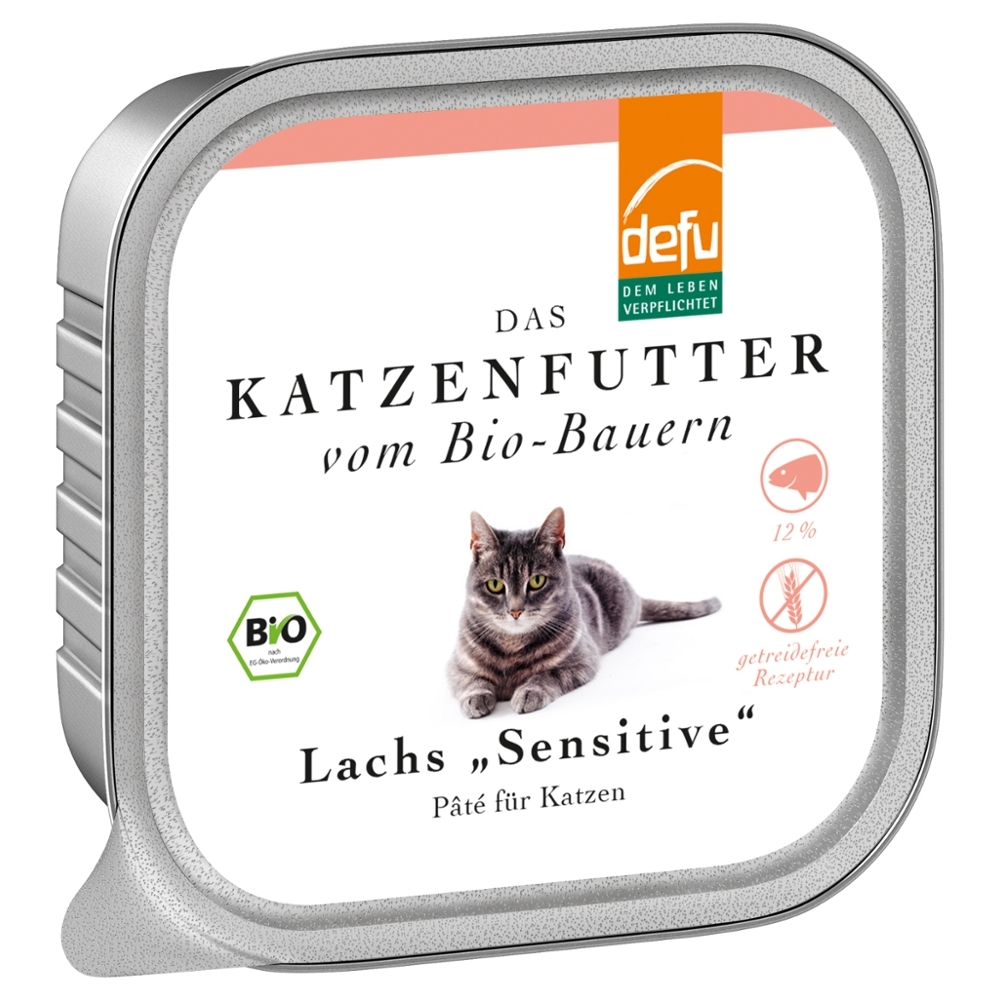DEFU BIO - Gato, Refeição húmida, Paté de Salmão "sensitive", 100g