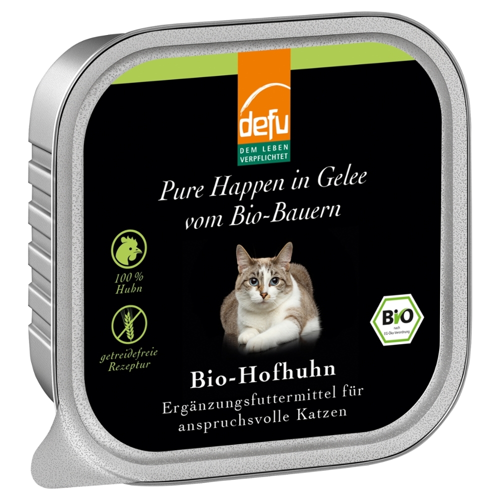 DEFU BIO - Gato, Suplemento húmido, Frango do campo em geleia, 100g