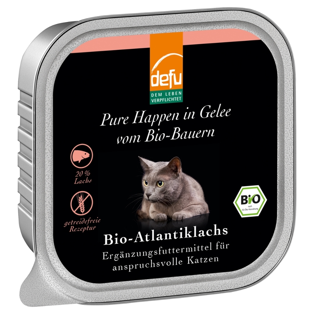 DEFU BIO - Gato, Suplemento húmido, Salmão do Atlântico em geleia, 100g