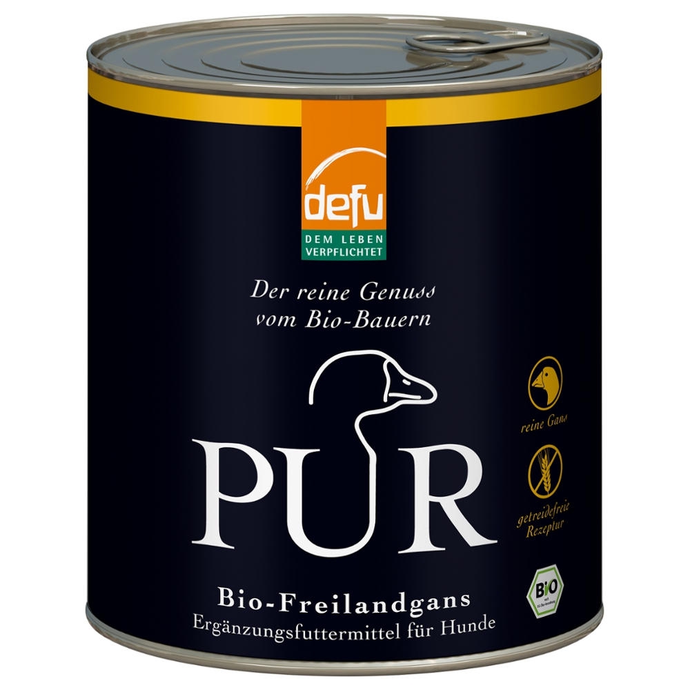 DEFU BIO - Cão adulto, Suplemento húmido Ganso PUR, em lata, 800g