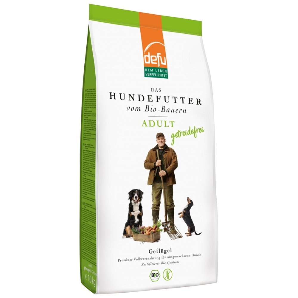 DEFU BIO - Alimento premium p/ Cão Adulto, Aves livres de grão, 10Kg