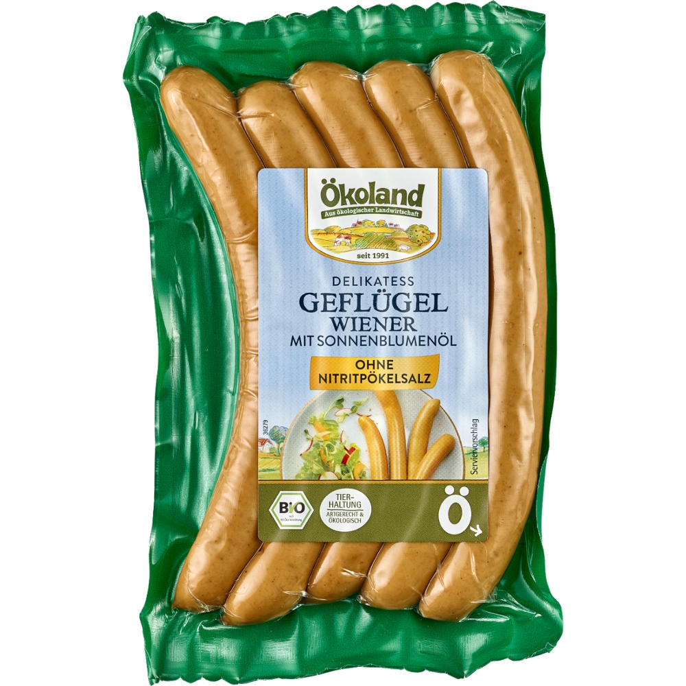 BIO - Salsichas frescas de aves, viena delikatess, 200g
