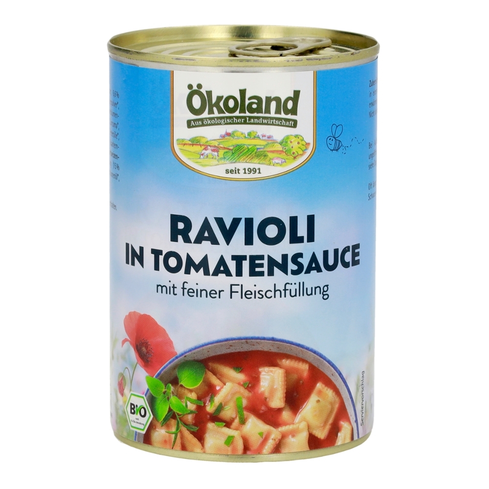 BIO - Ravioli recheado c/ carne em molho de Tomate, 400g