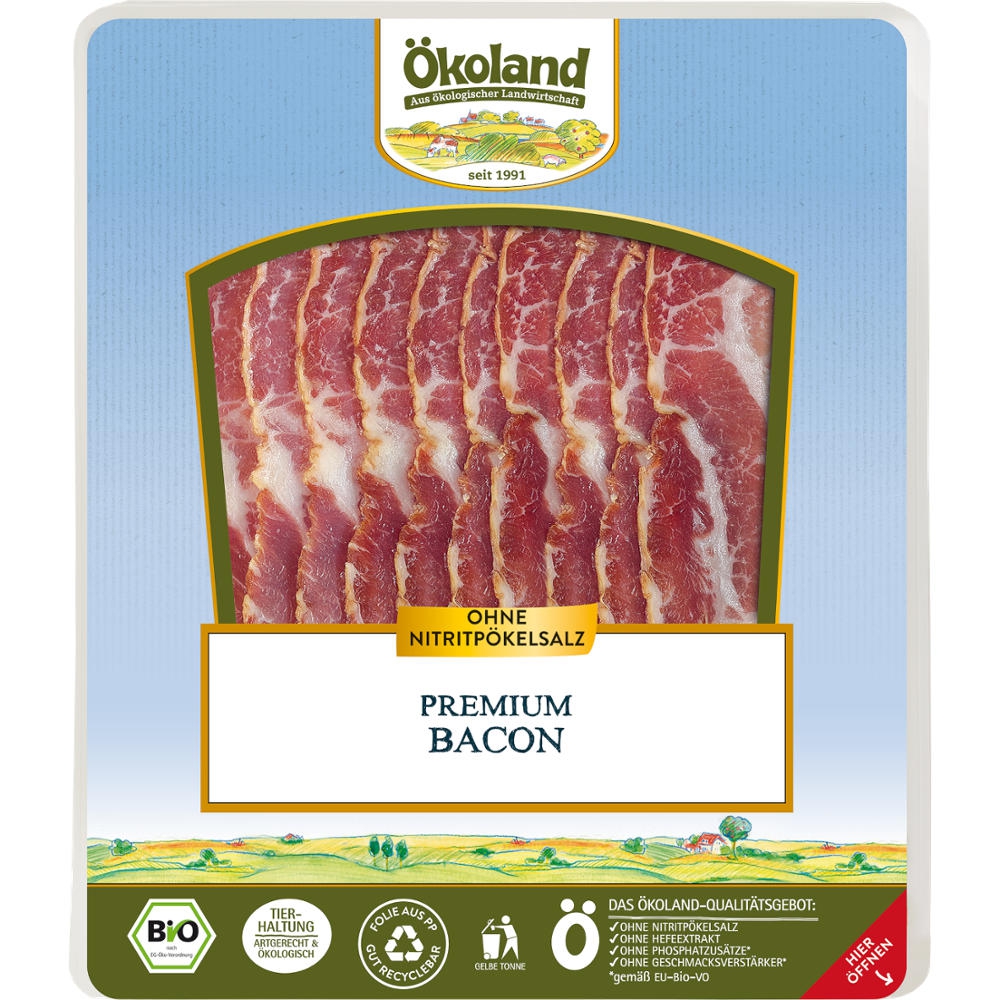 BIO - Bacon fumado, fatiado, Premium, 80g