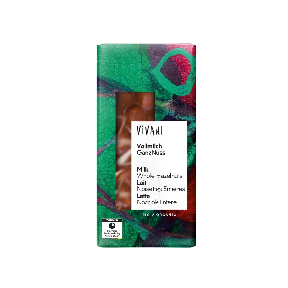 VIVANI - Chocolate BIO - Leite & Avelã inteiro, 100g