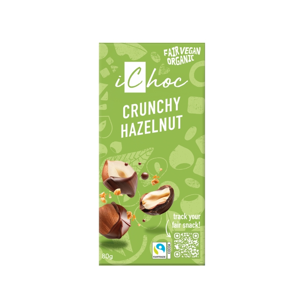 iChoc - Chocolate BIO - Avelã, VEGAN, 80g