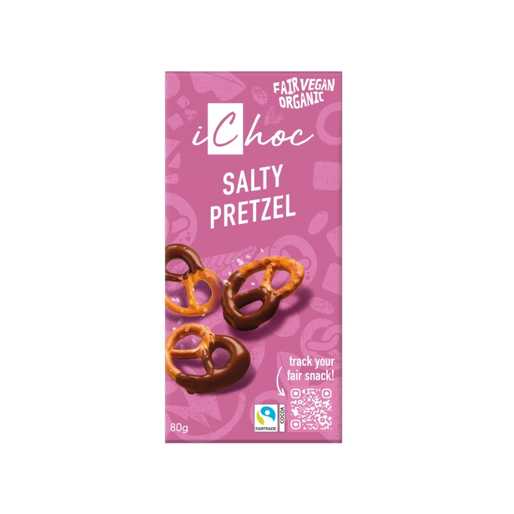 iChoc - Chocolate BIO - Pretzel Salgado, VEGAN, 80g