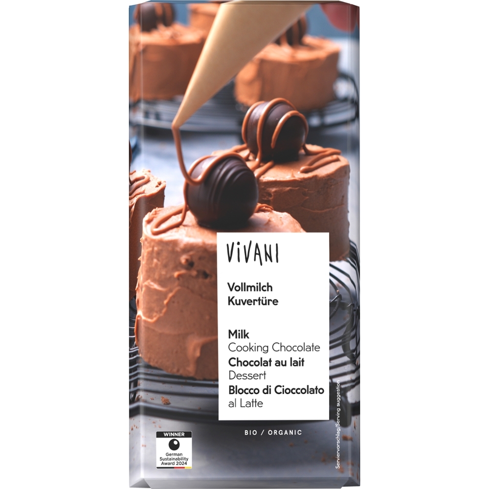 VIVANI - Chocolate BIO - Leite Culinária, 150g