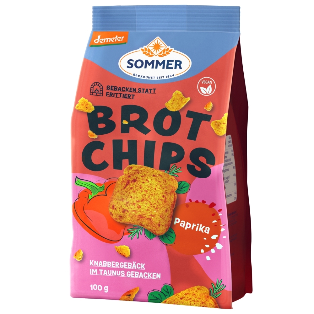BIO - Tostas tipo chips com Paprica e Chili, Vegan, DEMETER, 100g