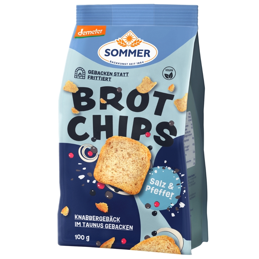 BIO - Tostas tipo chips com Sal e Pimenta, Vegan, DEMETER, 100g