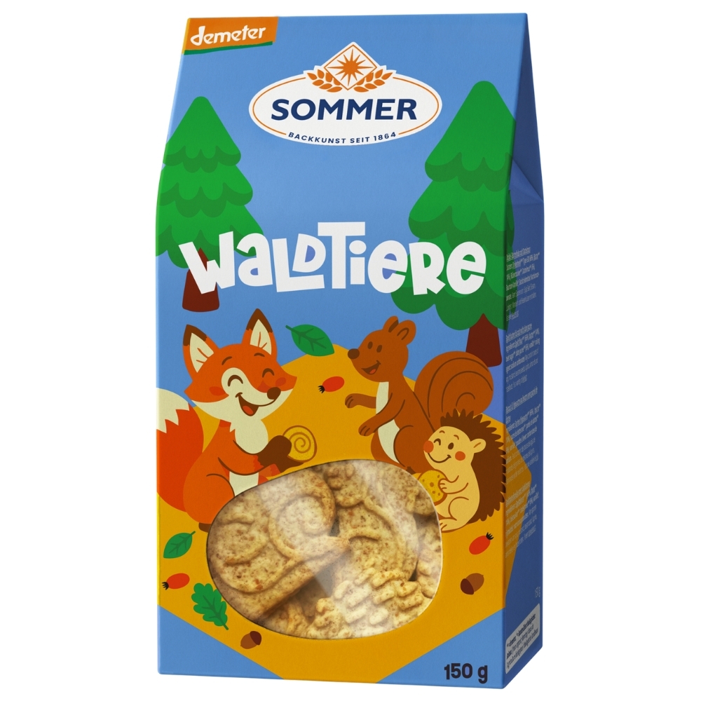 BIO - Biscoitos de Espelta e manteiga, Animais Selvagens, DEMETER, 150g