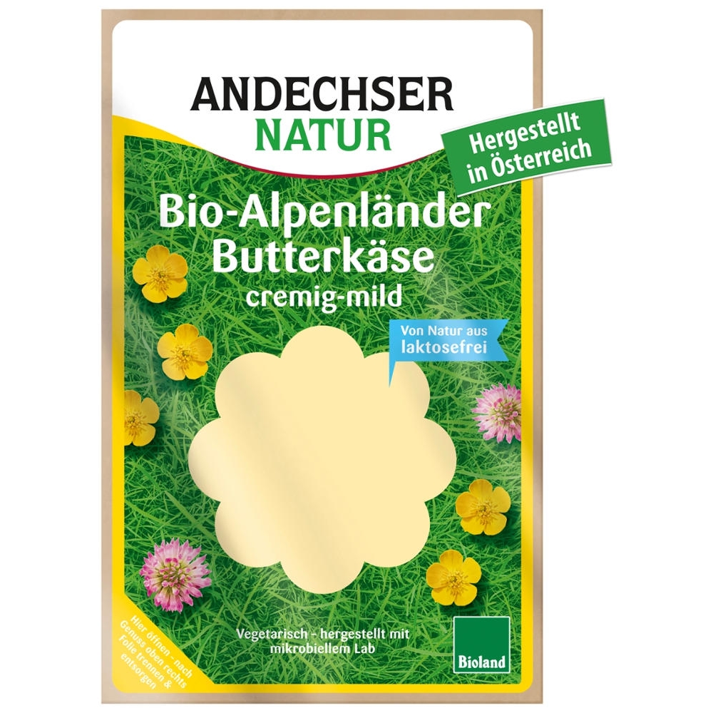BIO - Queijo Terras dos Alpes em fatias 50% gordura, 150g