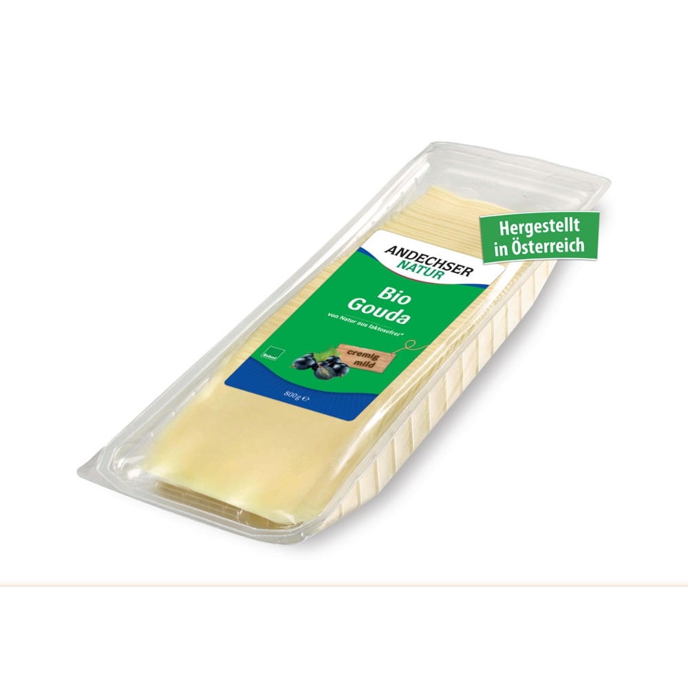 BIO - Queijo Gouda fatiado 50%gordura, 800g