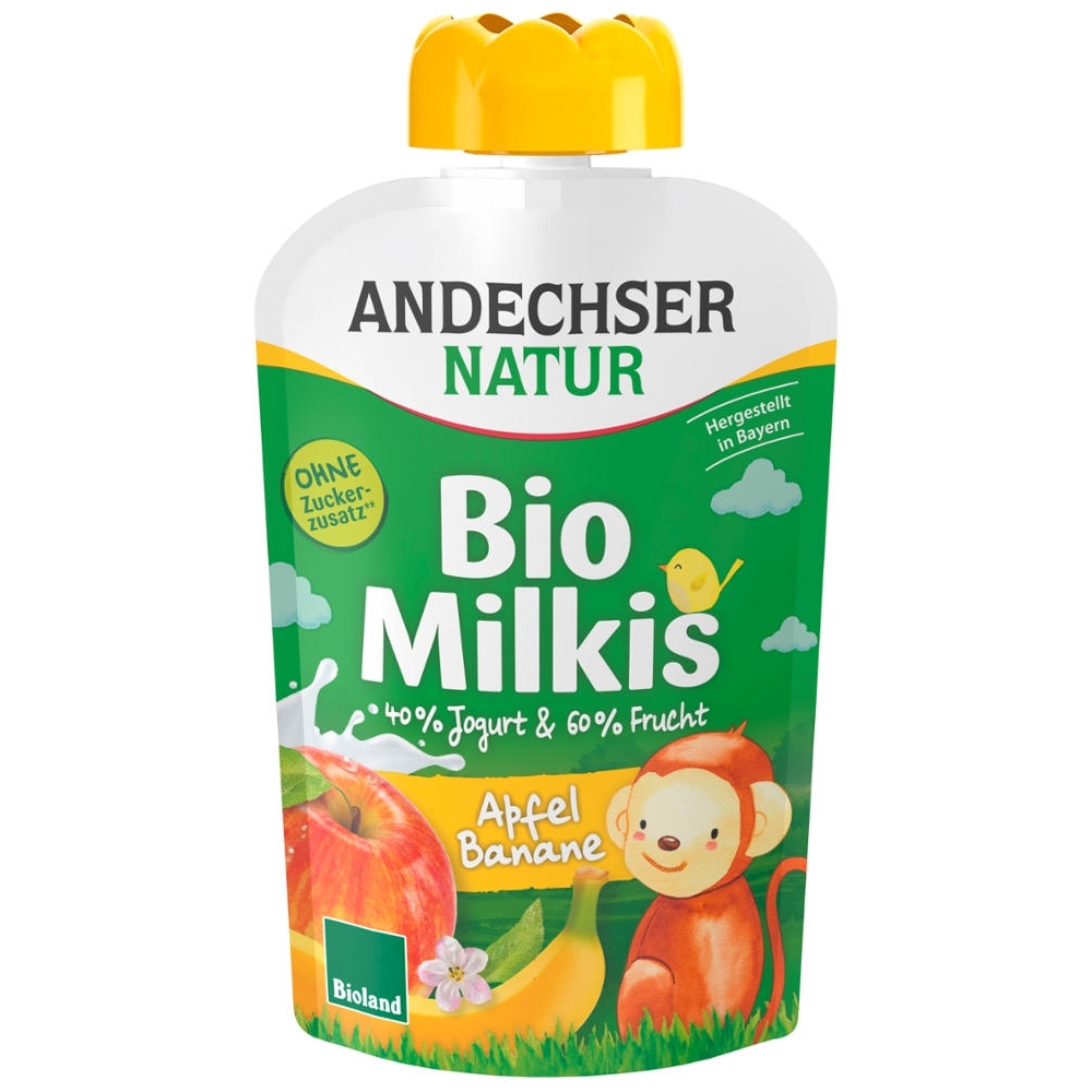 BIO - Iogurte & Fruta, Maçã-Banana, em squeeze, 100g